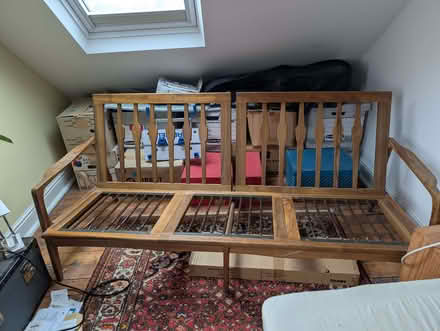 Photo of free Wooden Sofa With Cushions (Daisy Hill BD9) #3