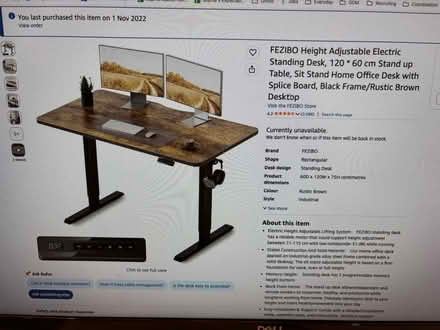 Photo of free Height Adjustable Electric Standing Desk (Bayswater W2) #2