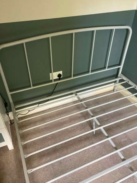 Photo of free Grey Metal Double Bed Frame (TN27 Biddenden) #3