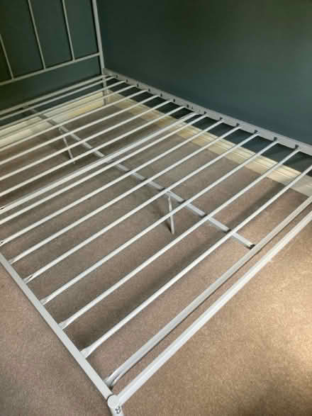 Photo of free Grey Metal Double Bed Frame (TN27 Biddenden) #2
