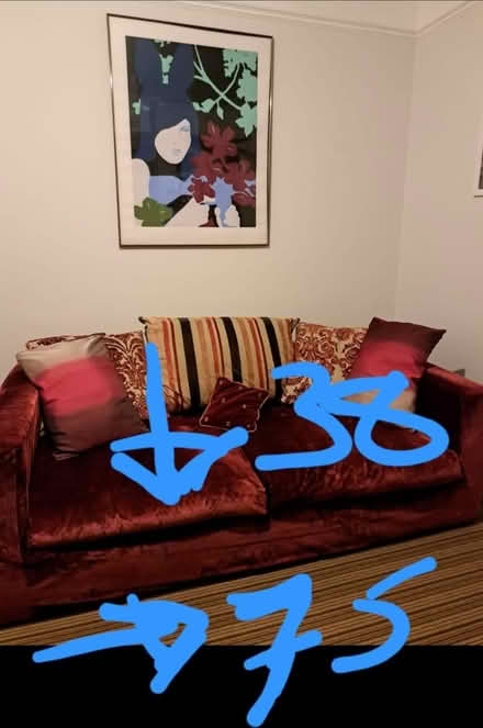 Photo of free Red sofa (no fire label) (Central IP1) #1