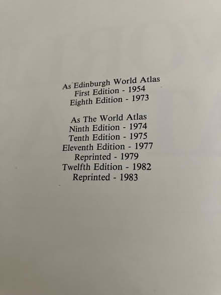 Photo of free Bartholomew World Atlas (Weston Park BA1) #2