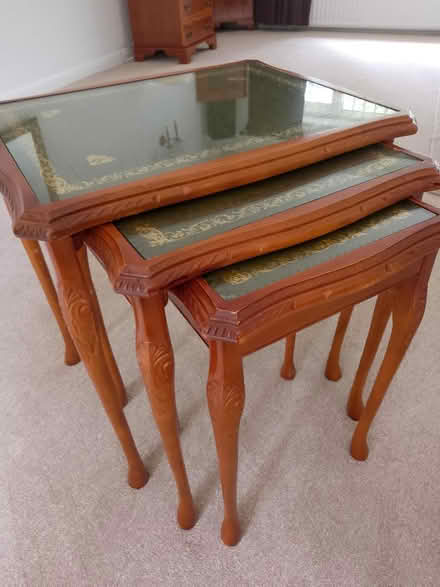 Photo of free Nest of 3 tables. Glass inlay tops (Wigmore ME7) #4