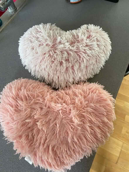 Photo of free 2 pink heart shaped cushions (Chessington KT9) #1