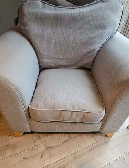 Photo of free Grey 3 seater settee and chair (Ladymoor WV14) #1