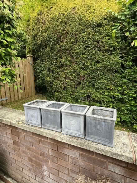 Photo of free 4 RHS grey cube planters (Llandrindod LD1) #1