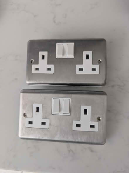 Photo of free 2x Brushed Chrome Electrical Socket (Weybridge) #1
