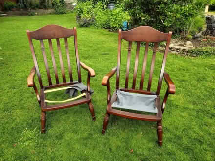 Photo of free Two wooden framed armchairs (Woodmancote GL11) #2