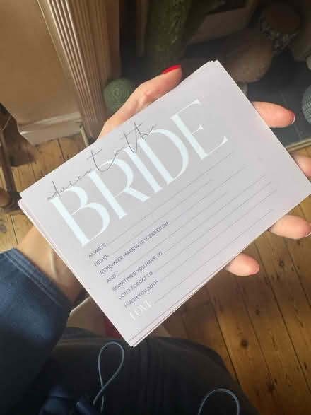 Photo of free Advice to the bride hen party game (Harringay N4) #1