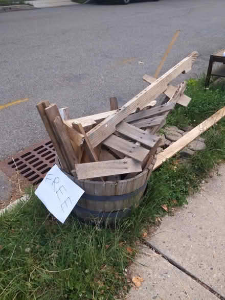 Photo of free Scrap wood and Wine Barrel (Maplewood) #1