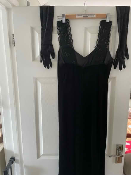 Photo of free Black velvet dress & gloves (Chessington KT9) #3