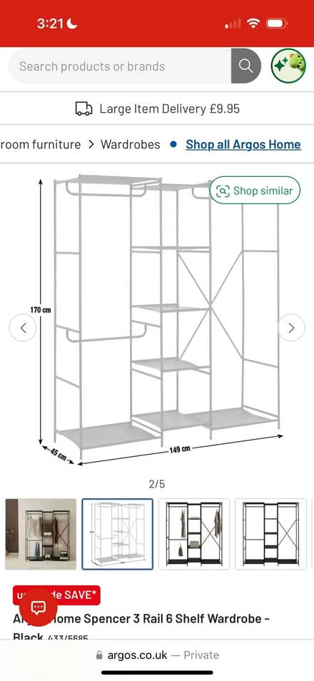 Photo of free Open wardrobe (Wilford) #2