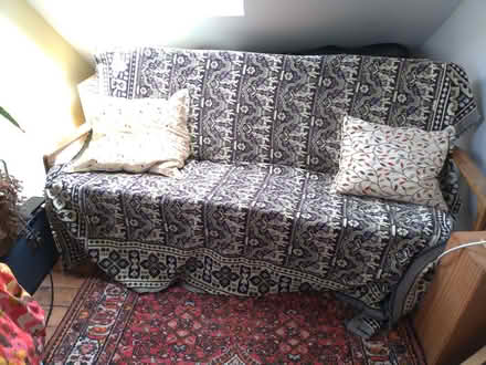 Photo of free Wooden Sofa With Cushions (Daisy Hill BD9) #1