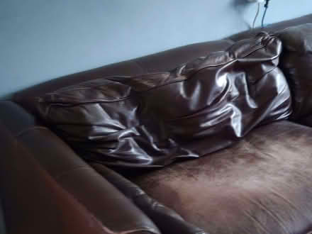 Photo of free Brown 4 Seater Soft Leather Sofa (Springvale SO23) #1