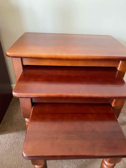 Photo of free Mahogany nest of 3 tables (Maidstone ME158) #1