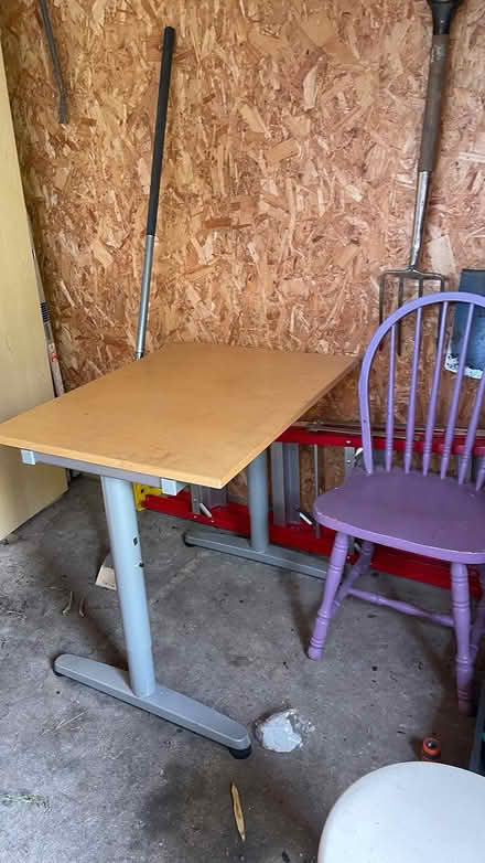 Photo of free wooden chair and sturdy table (Mansfield, Notts) #2