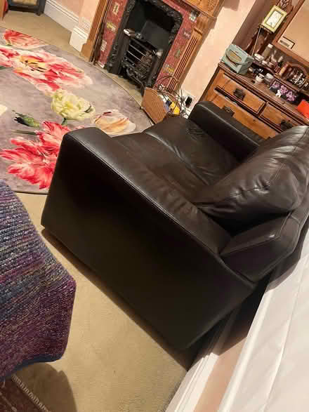 Photo of free Brown leather sofa (SE4) #2