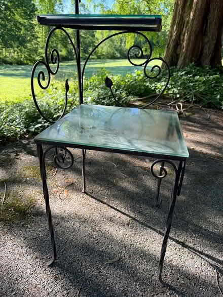 Photo of free Iron and glass corner shelf (Okehoking) #3