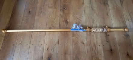 Photo of free 5ft wooden curtain pole with 20 rings and all fixings (Forest Wood LD8) #1