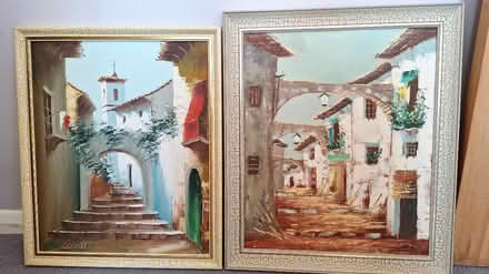 Photo of free 2 original oil paintings (South Green CM11) #1