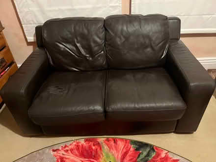 Photo of free Brown leather sofa (SE4) #1