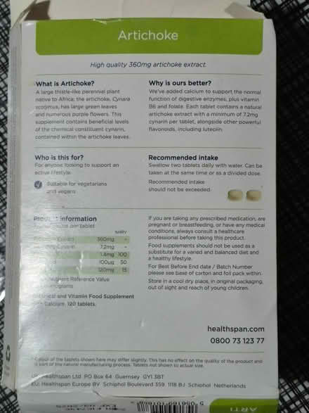 Photo of free Artichoke Extract/Supplement (Horsham Town area) #3