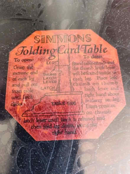 Photo of free Vintage Simmons folding card table (Saugus) #2