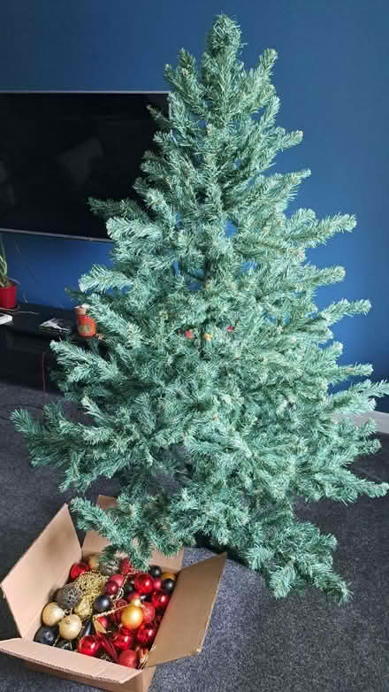 Photo of free Christmas tree + some baubles etc (S41. Chesterfield) #1