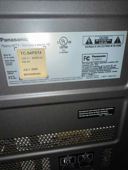 Photo of free 54” Panasonic Flat Screen TV (Akron) #2