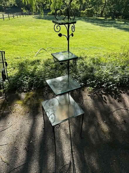 Photo of free Iron and glass corner shelf (Okehoking) #4