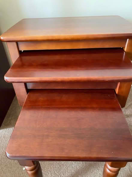 Photo of free Mahogany nest of 3 tables (Maidstone ME158) #3