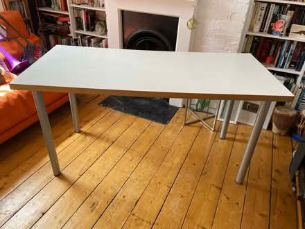Photo of free Sturdy white table top, metal legs (East Oxford) #1