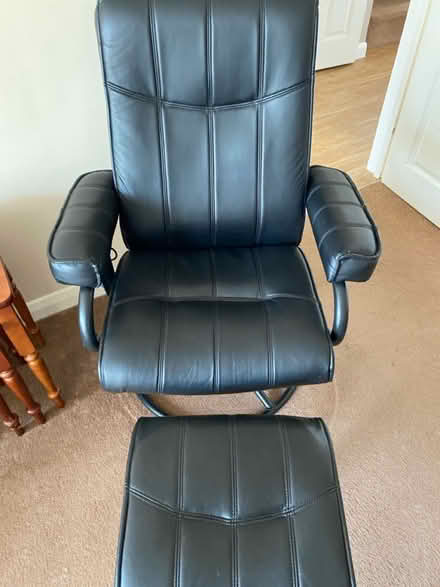 Photo of free Black leather effect swivel chair (Maidstone ME158) #1