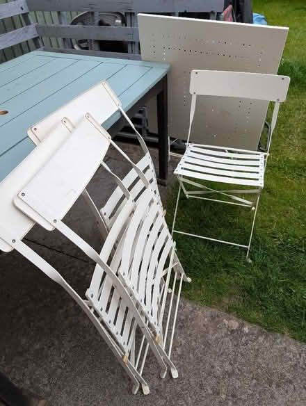 Photo of free Cream metal garden table and 4 chairs (City of Bristol BS4) #1