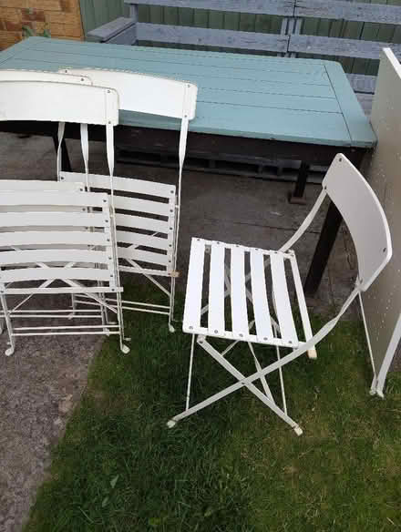 Photo of free Cream metal garden table and 4 chairs (City of Bristol BS4) #2