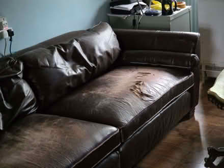 Photo of free Brown 4 Seater Soft Leather Sofa (Springvale SO23) #2