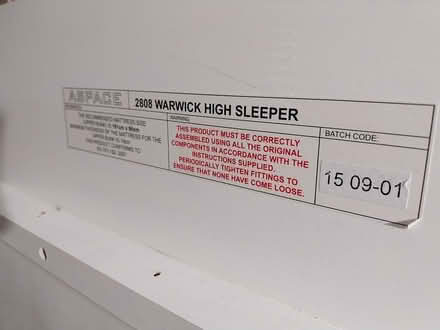 Photo of free Warwick High Sleeper bed & desk (Leytonstone, E11) #4