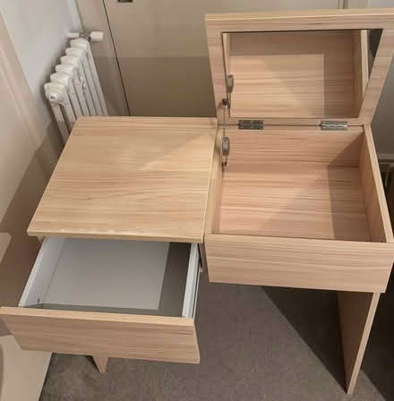 Photo of free Dressing Table 1 Drawer with Mirror - Pine Effect (Brook Green W6) #2