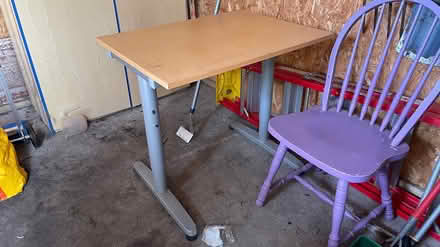 Photo of free wooden chair and sturdy table (Mansfield, Notts) #1