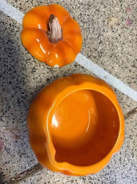 Photo of free Ceramic pumpkin (West Menlo Park) #1