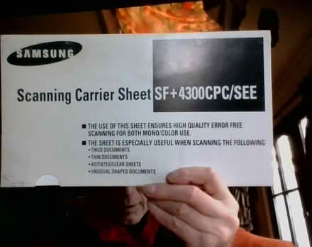 Photo of free samsung scanning carrier sheet (Porlock TA24) #1