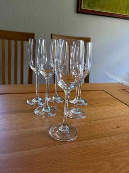 Photo of free 6 small champagne flutes (Longbarn WA2) #1