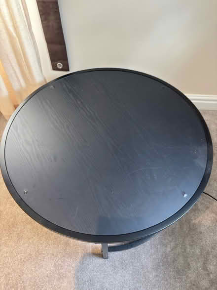 Photo of free Black Round Coffee Table / TV Stand (Stamford Bridge YO41) #3