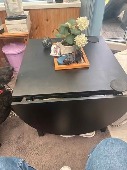 Photo of free Black coffee table with side that lift up (Brierlow Bar SK17) #1