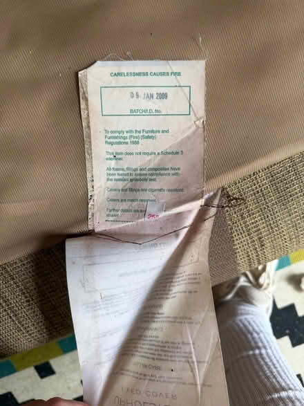 Photo of free 3 Seater Sofa Couch (Greenhills G75) #4
