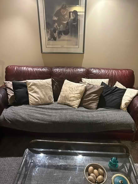 Photo of free leather couch and chair (Bronte west) #2