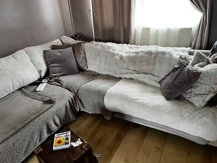Photo of free Large corner sofa and footstool (LU4) #2