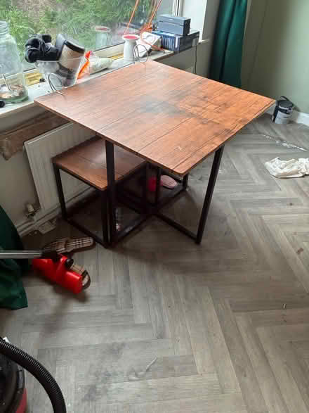 Photo of free table and 4 chair/stools (matlock town DE4 3et) #1