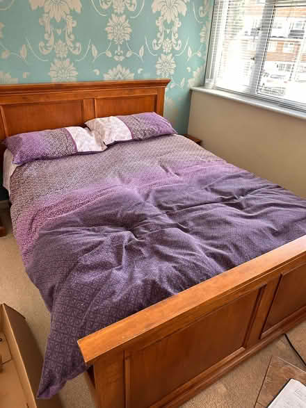 Photo of free Large solid wood wardrobe and Bed (Erith DA17) #2