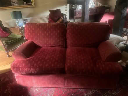 Photo of free Two claret sofas (Brockton TF11) #1